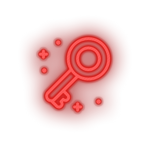 red video game key led neon factory