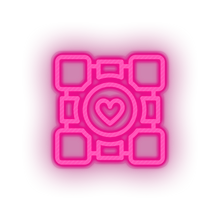 Charger l&#39;image dans la galerie, pink video game logo companion cube led neon factory
