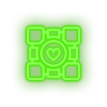 Charger l&#39;image dans la galerie, green video game logo companion cube led neon factory