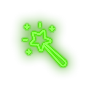 green video game magic wand led neon factory
