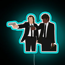 Charger l&#39;image dans la galerie, Vincent and Jules from Pulp Fiction RGB neon sign lightblue 