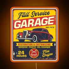 Charger l&#39;image dans la galerie, Vintage Full Service Garage Sign RGB neon sign orange