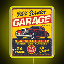 Charger l&#39;image dans la galerie, Vintage Full Service Garage Sign RGB neon sign yellow
