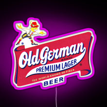 Charger l&#39;image dans la galerie, Vintage Old German Beer Logo RGB neon sign  pink