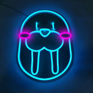Walrus blushing neon light