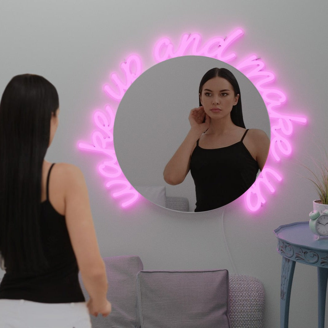 Réveiller et maquiller le signe LED de néon miroir