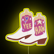 Charger l&#39;image dans la galerie, YeeHaw Cowboy Boots RGB neon sign yellow