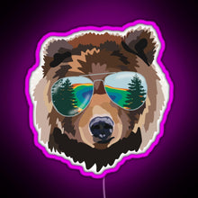 Charger l&#39;image dans la galerie, Yellowstone National Park Travel Bear RGB neon sign  pink