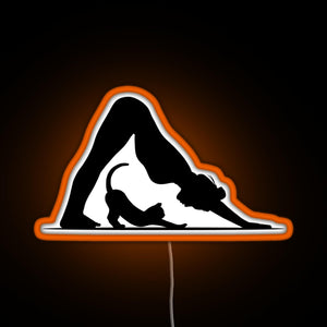 Yoga Cat RGB neon sign orange