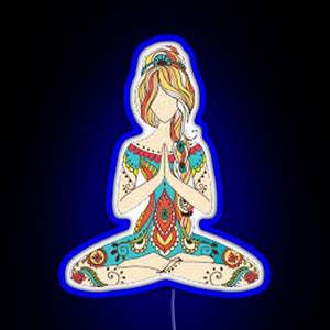 Yoga Girl RGB neon sign blue