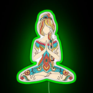 Yoga Girl RGB neon sign green