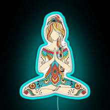 Charger l&#39;image dans la galerie, Yoga Girl RGB neon sign lightblue 