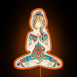 Yoga Girl RGB neon sign orange