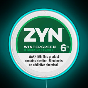 Zyn Wintergreen 6mg RGB neon sign lightblue 